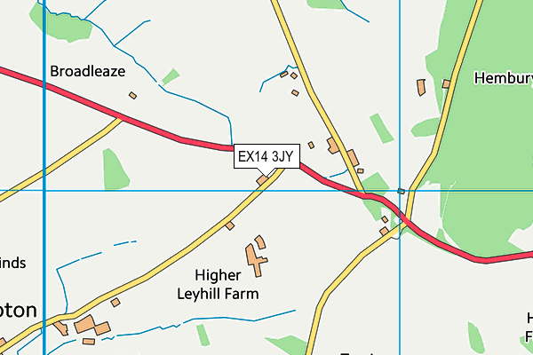 EX14 3JY map - OS VectorMap District (Ordnance Survey)