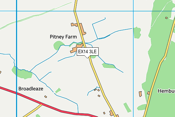 EX14 3LE map - OS VectorMap District (Ordnance Survey)