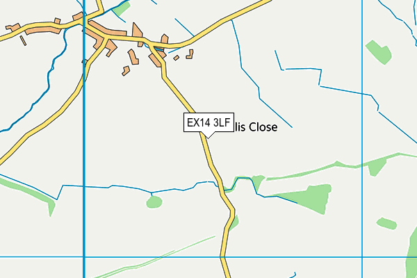 EX14 3LF map - OS VectorMap District (Ordnance Survey)