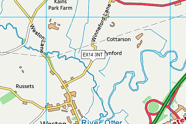 EX14 3NT map - OS VectorMap District (Ordnance Survey)