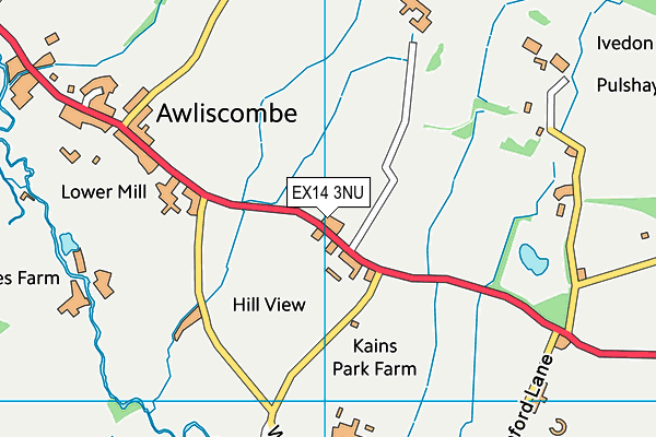 EX14 3NU map - OS VectorMap District (Ordnance Survey)