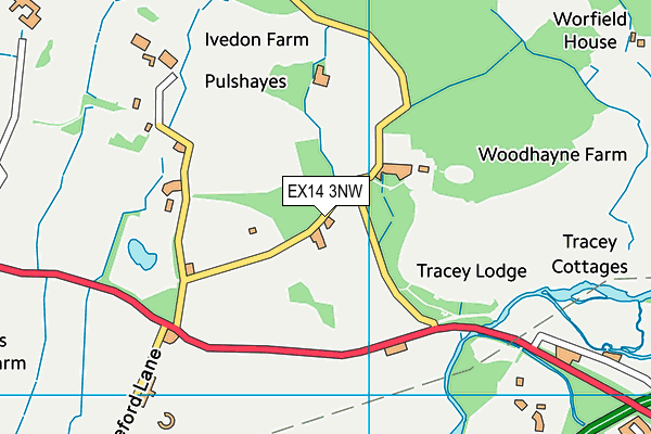 EX14 3NW map - OS VectorMap District (Ordnance Survey)