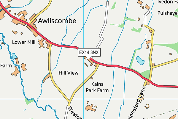 EX14 3NX map - OS VectorMap District (Ordnance Survey)