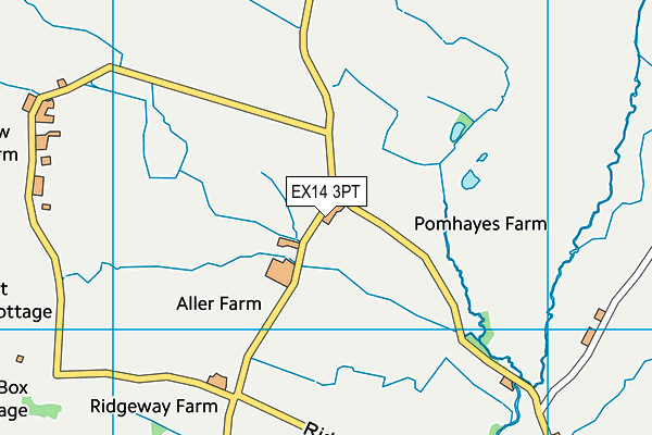 EX14 3PT map - OS VectorMap District (Ordnance Survey)