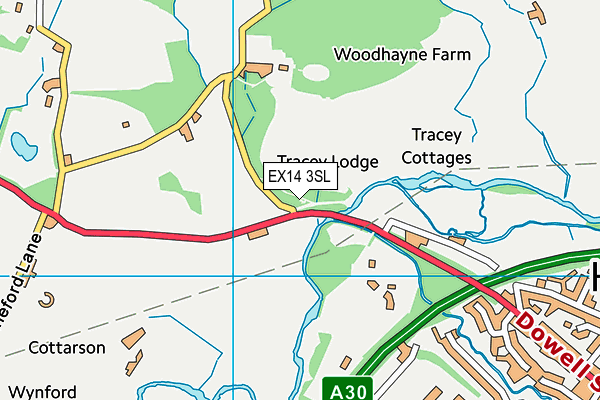 EX14 3SL map - OS VectorMap District (Ordnance Survey)