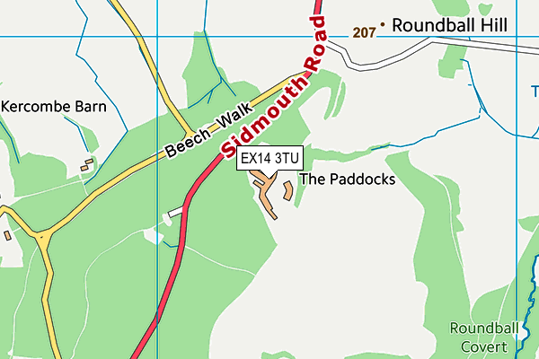 EX14 3TU map - OS VectorMap District (Ordnance Survey)