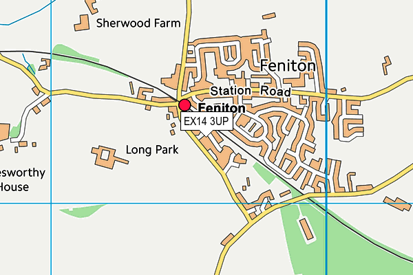 EX14 3UP map - OS VectorMap District (Ordnance Survey)