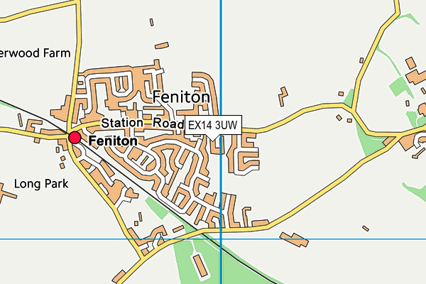 EX14 3UW map - OS VectorMap District (Ordnance Survey)