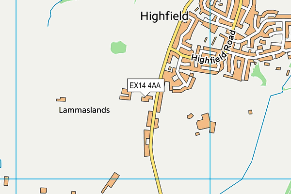 EX14 4AA map - OS VectorMap District (Ordnance Survey)