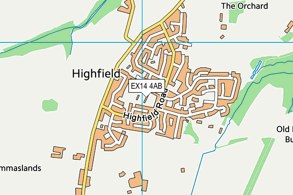 EX14 4AB map - OS VectorMap District (Ordnance Survey)