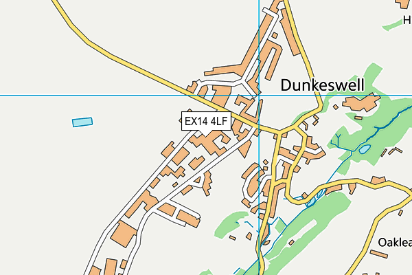 EX14 4LF map - OS VectorMap District (Ordnance Survey)