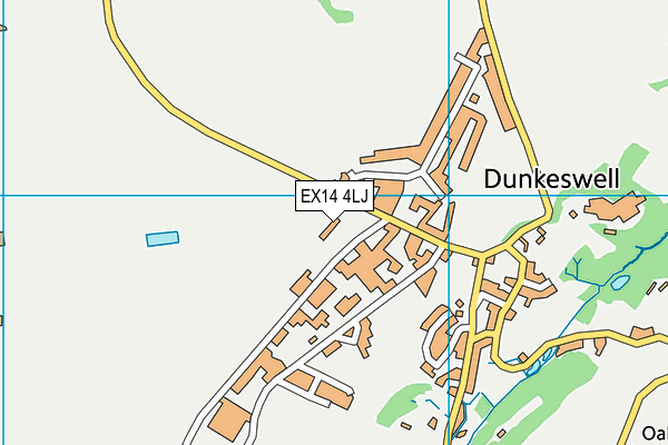 EX14 4LJ map - OS VectorMap District (Ordnance Survey)