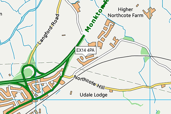 EX14 4PA map - OS VectorMap District (Ordnance Survey)