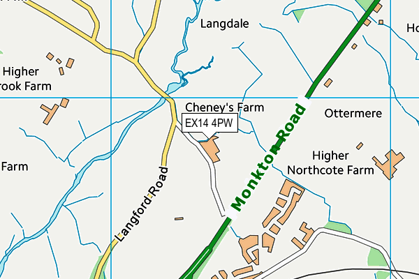 EX14 4PW map - OS VectorMap District (Ordnance Survey)