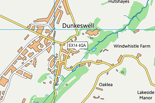 EX14 4QA map - OS VectorMap District (Ordnance Survey)