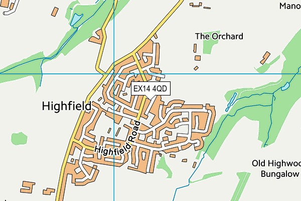 EX14 4QD map - OS VectorMap District (Ordnance Survey)