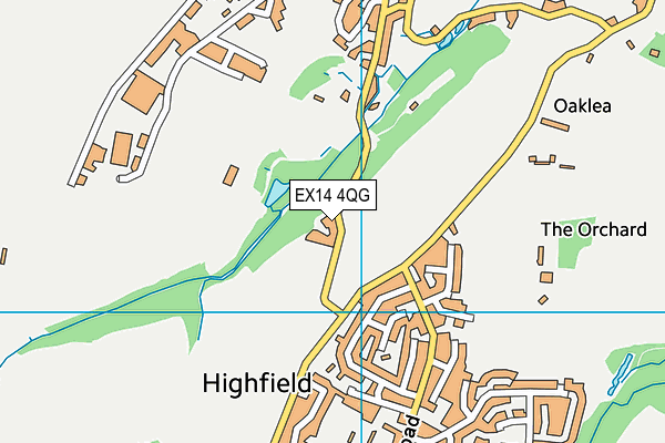 EX14 4QG map - OS VectorMap District (Ordnance Survey)