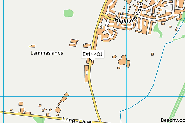 EX14 4QJ map - OS VectorMap District (Ordnance Survey)
