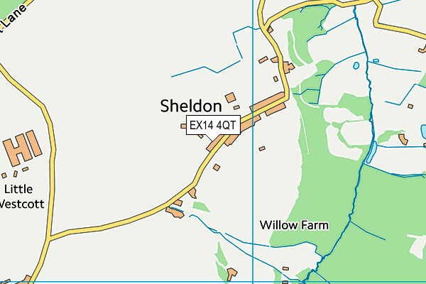 EX14 4QT map - OS VectorMap District (Ordnance Survey)