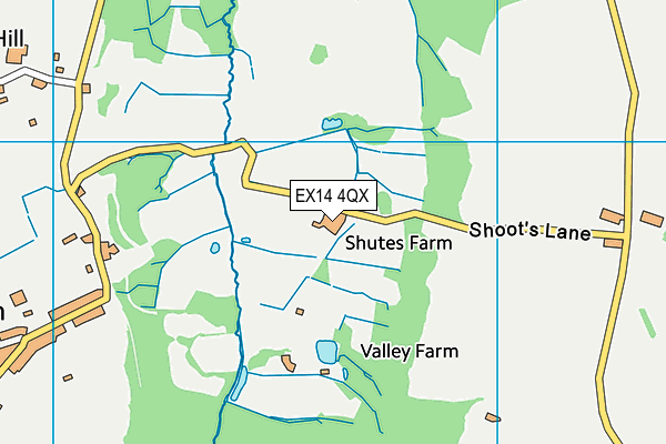 EX14 4QX map - OS VectorMap District (Ordnance Survey)