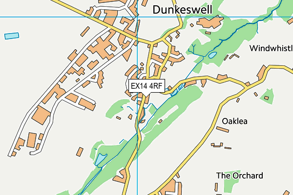 EX14 4RF map - OS VectorMap District (Ordnance Survey)