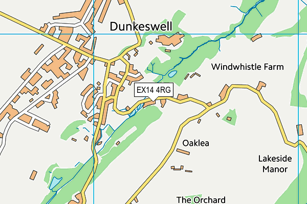 EX14 4RG map - OS VectorMap District (Ordnance Survey)