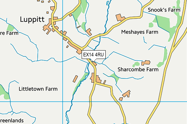 EX14 4RU map - OS VectorMap District (Ordnance Survey)