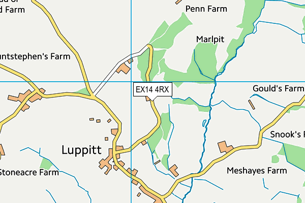 EX14 4RX map - OS VectorMap District (Ordnance Survey)