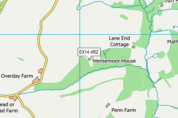 EX14 4RZ map - OS VectorMap District (Ordnance Survey)