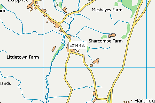 EX14 4SJ map - OS VectorMap District (Ordnance Survey)