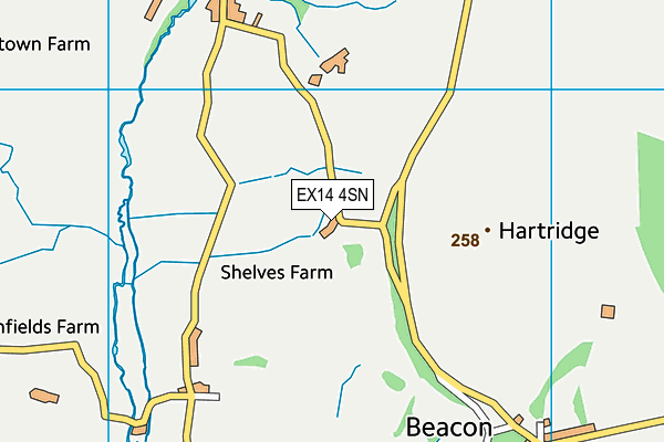 EX14 4SN map - OS VectorMap District (Ordnance Survey)