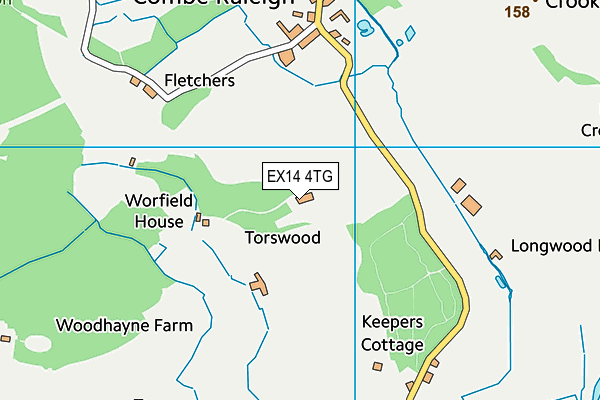 EX14 4TG map - OS VectorMap District (Ordnance Survey)