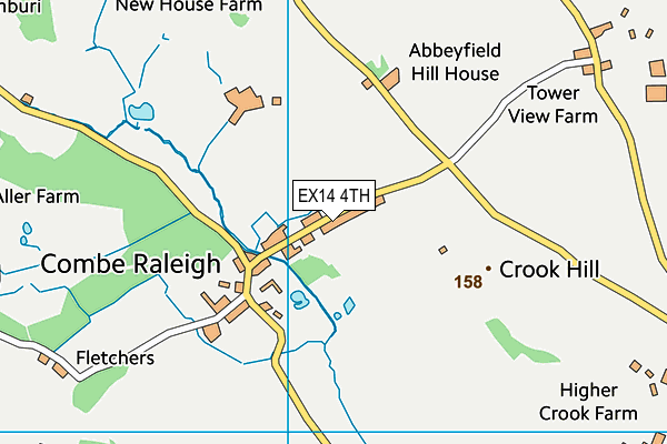 EX14 4TH map - OS VectorMap District (Ordnance Survey)