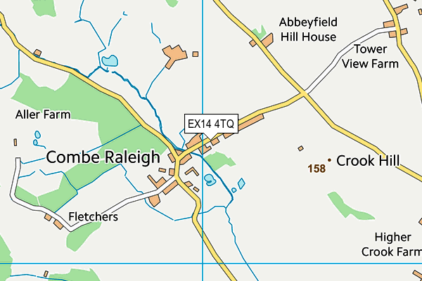 EX14 4TQ map - OS VectorMap District (Ordnance Survey)