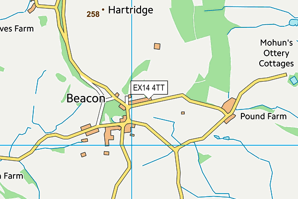 EX14 4TT map - OS VectorMap District (Ordnance Survey)