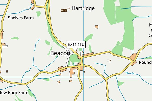 EX14 4TU map - OS VectorMap District (Ordnance Survey)