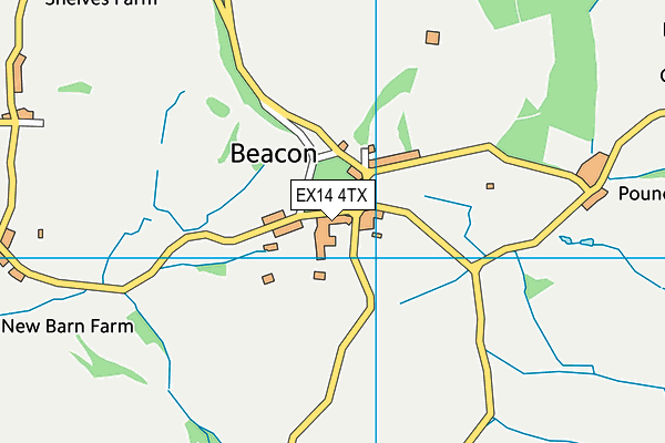 EX14 4TX map - OS VectorMap District (Ordnance Survey)