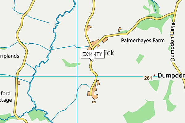 EX14 4TY map - OS VectorMap District (Ordnance Survey)