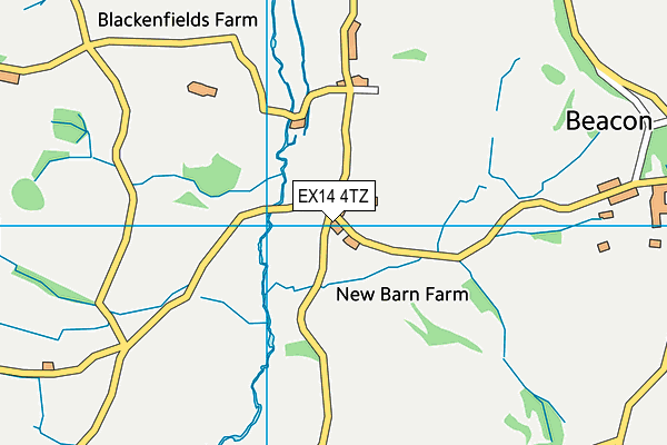 EX14 4TZ map - OS VectorMap District (Ordnance Survey)