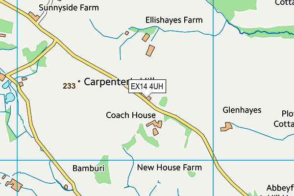 EX14 4UH map - OS VectorMap District (Ordnance Survey)