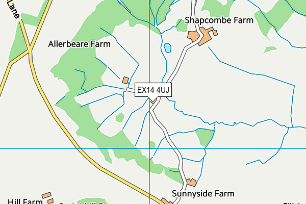 EX14 4UJ map - OS VectorMap District (Ordnance Survey)