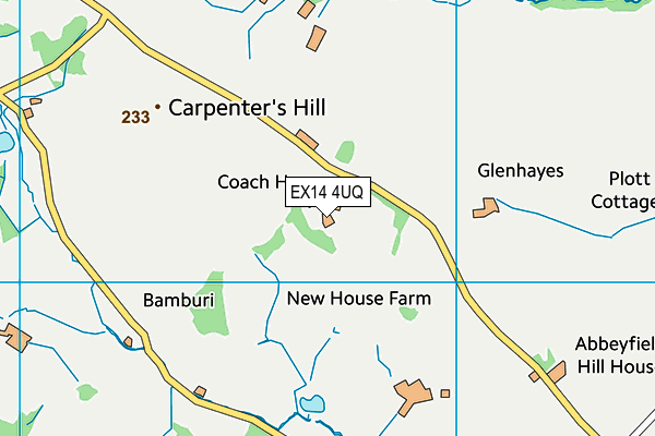 EX14 4UQ map - OS VectorMap District (Ordnance Survey)