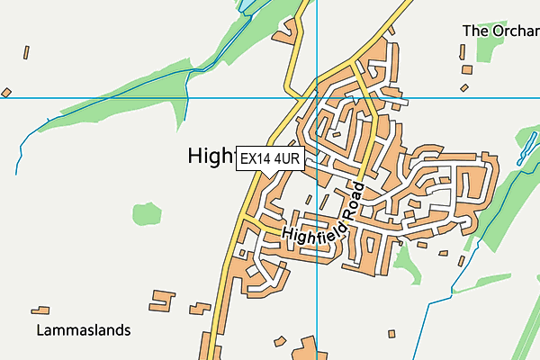 EX14 4UR map - OS VectorMap District (Ordnance Survey)