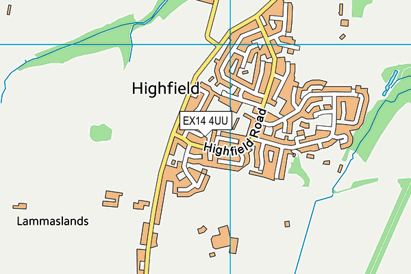 EX14 4UU map - OS VectorMap District (Ordnance Survey)