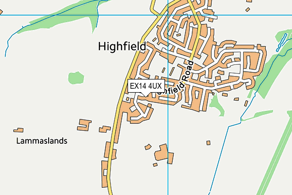 EX14 4UX map - OS VectorMap District (Ordnance Survey)