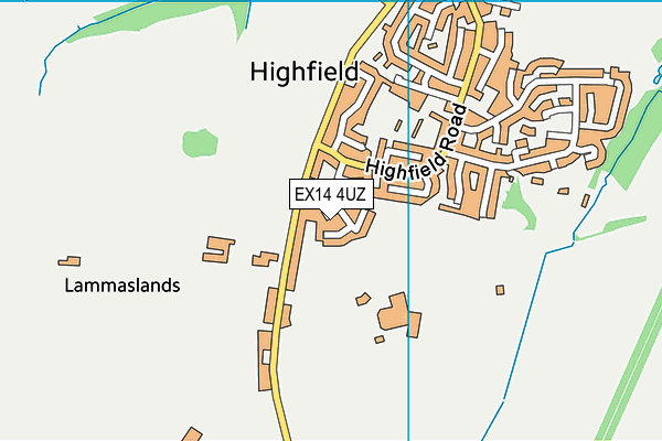 EX14 4UZ map - OS VectorMap District (Ordnance Survey)