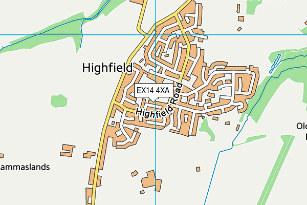 EX14 4XA map - OS VectorMap District (Ordnance Survey)