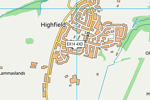 EX14 4XD map - OS VectorMap District (Ordnance Survey)