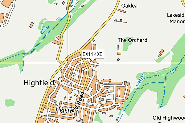 EX14 4XE map - OS VectorMap District (Ordnance Survey)