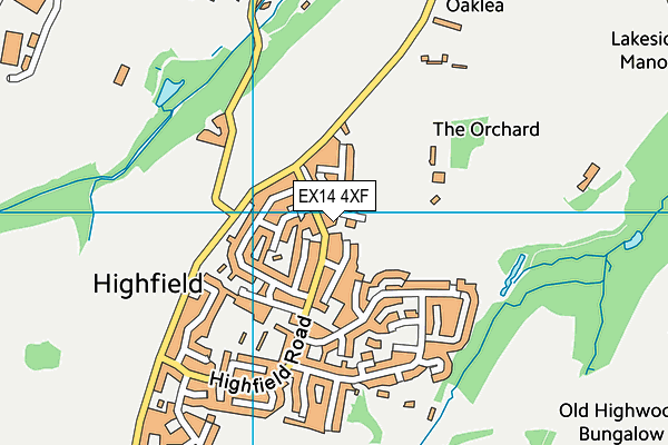 EX14 4XF map - OS VectorMap District (Ordnance Survey)